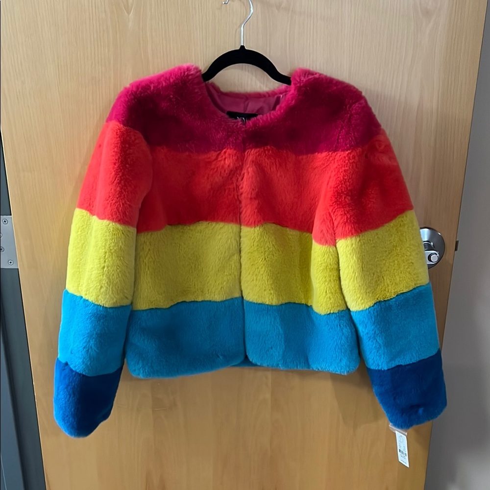 Colorful Faux Fur Jacket